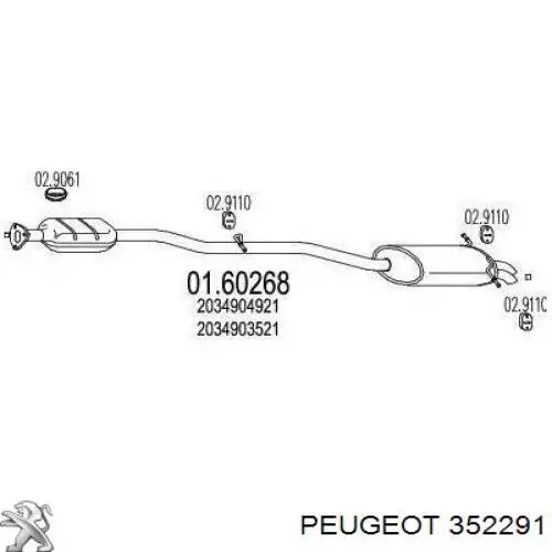 Механизм стеклоподъемника двери передней левой 352291 Peugeot/Citroen