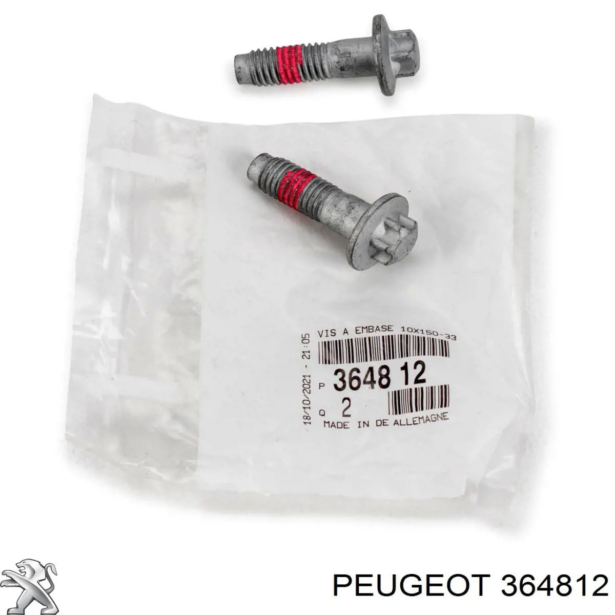 364812 Peugeot/Citroen parafuso (porca de fixação)