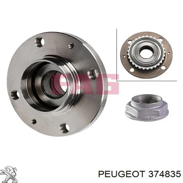 Ступицы задних колес Peugeot/Citroen 374835 цена, от 34.57 USD
