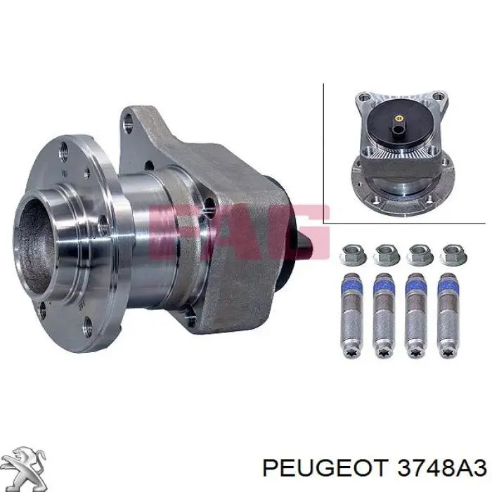 Ступицы задних колес Peugeot/Citroen 3748A3 цена, от 88.27 USD