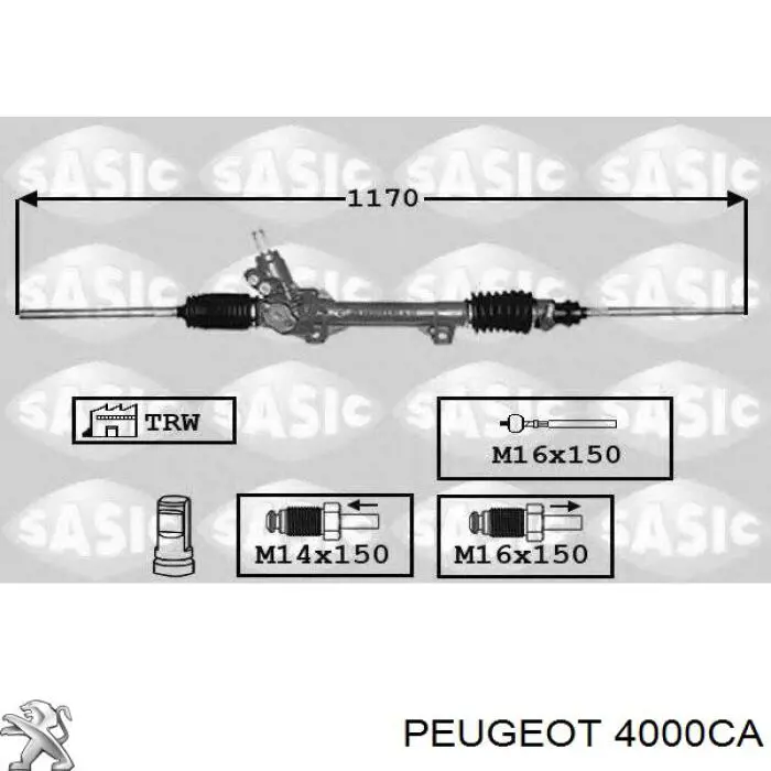 Реечный рулевой механизм Peugeot/Citroen 4000CA цена, от 187.37 USD
