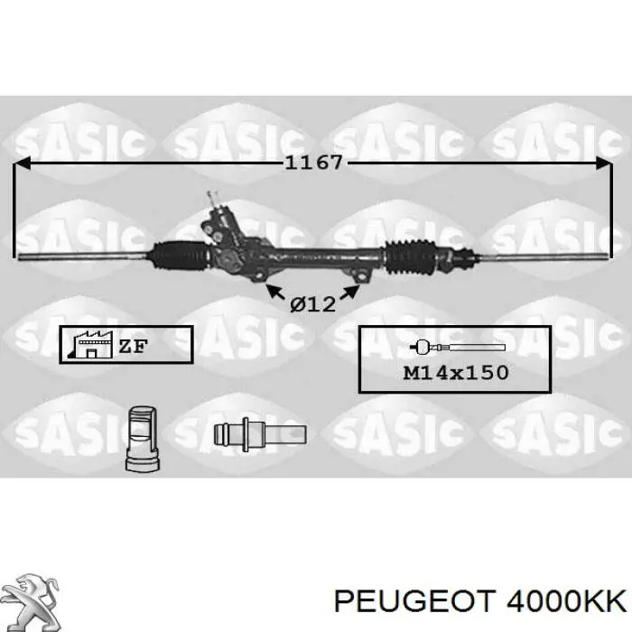 Cremallera de dirección 4000KK Peugeot/Citroen