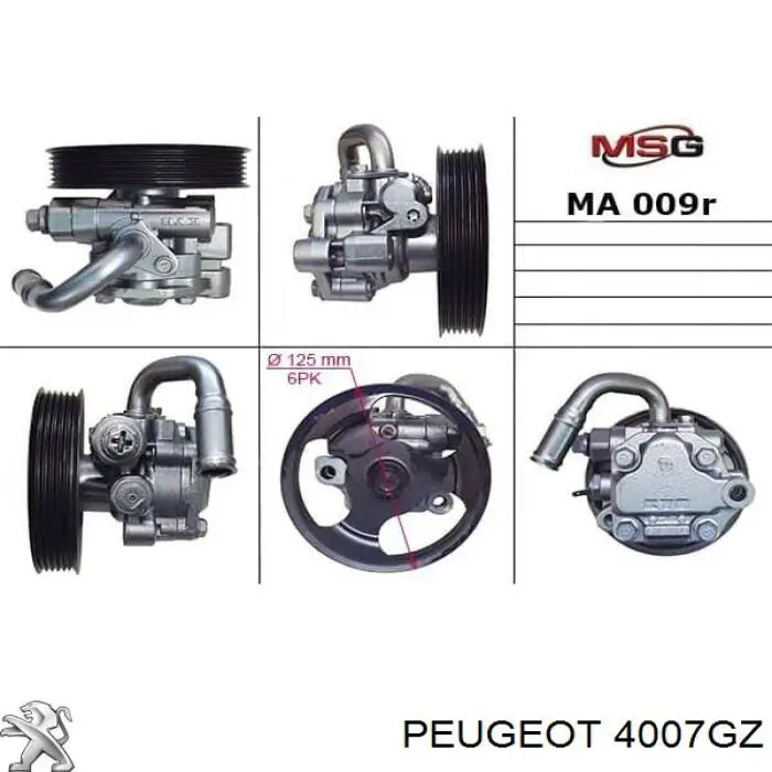 Купить 4007GZ Peugeot/Citroen Насос рулевого управления