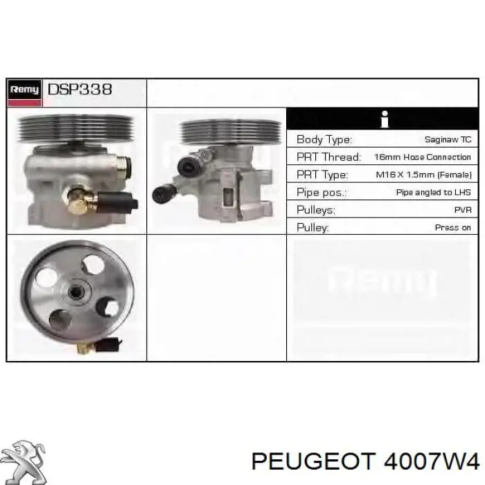 Насос гидравлики Peugeot/Citroen 4007W4 цена, от 73.63 USD