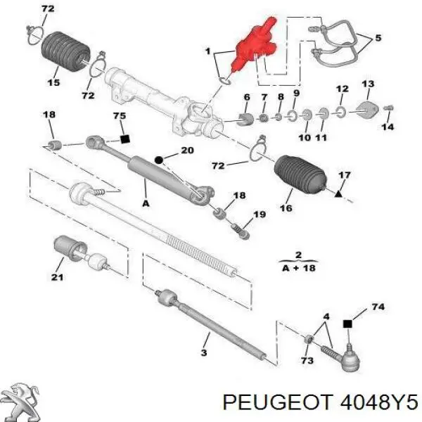 Engranaje de dirección (reductor) 4048Y5 Peugeot/Citroen