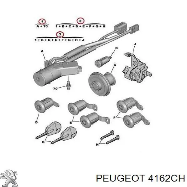Замок зажигания Peugeot Partner I минивэн (5F) (1996 - 2008) цена, от 31.64 USD