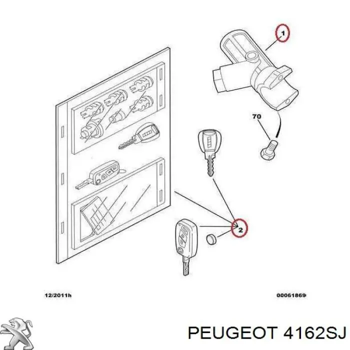 Замок зажигания 4162SJ Peugeot/Citroen