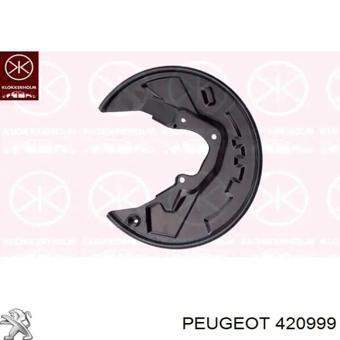 420999 Peugeot/Citroen proteção esquerda do freio de disco traseiro