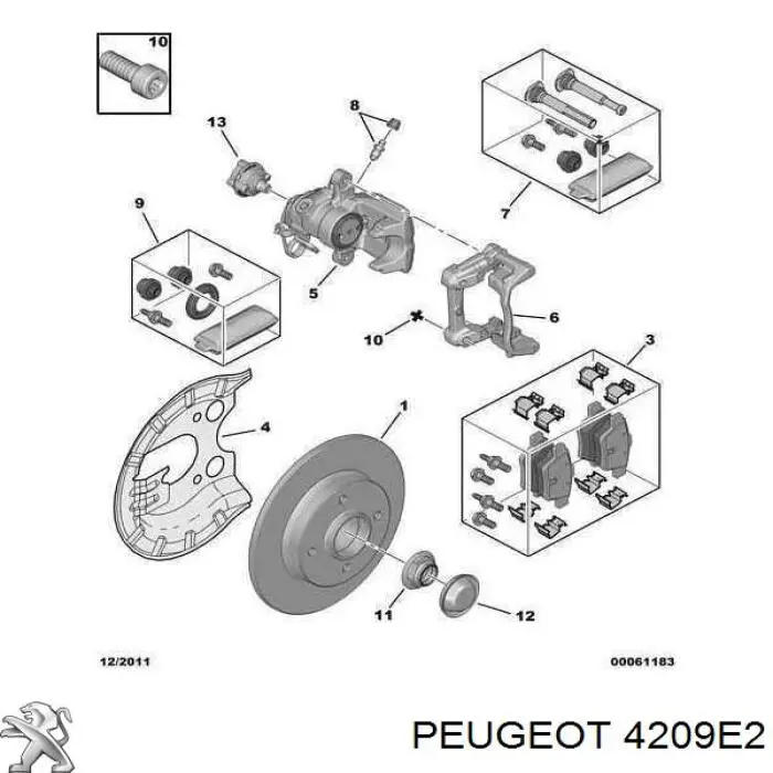 Купить 4209E2 Peugeot/Citroen Защита тормозного диска, заднего