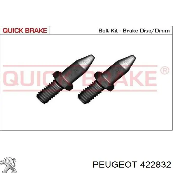 Болт тормозного диска Peugeot/Citroen 422832 цена, от 2.53 USD