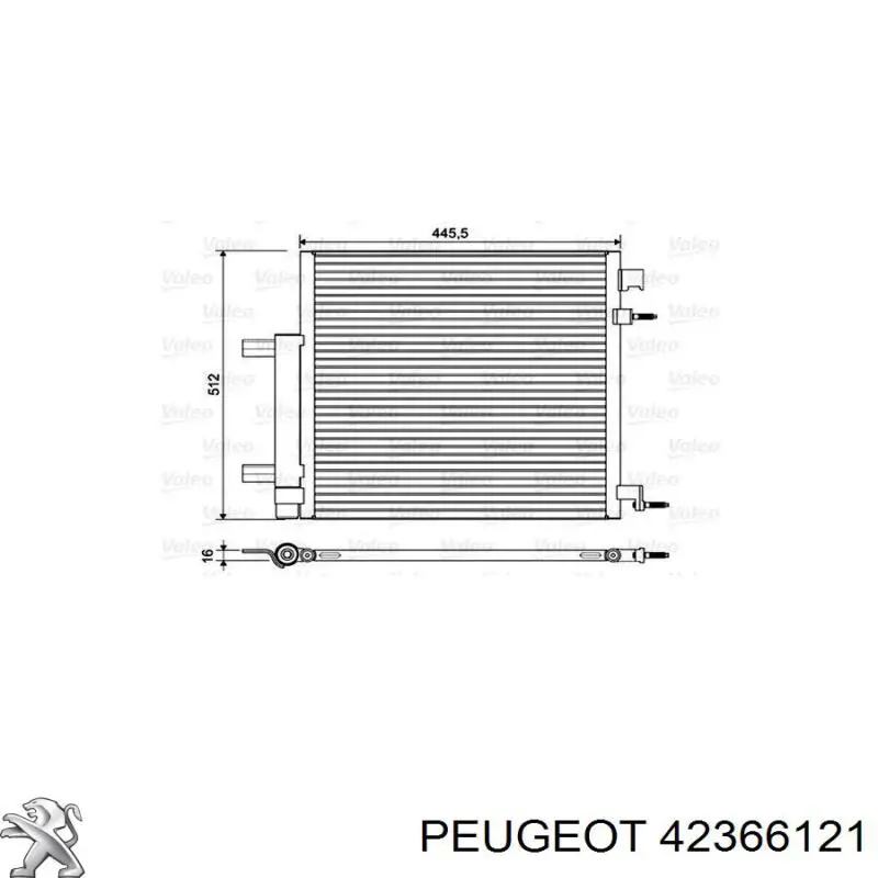 Condensador aire acondicionado 42366121 Peugeot/Citroen