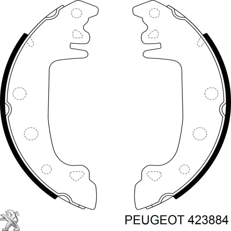 Задние барабанные колодки 423884 Peugeot/Citroen