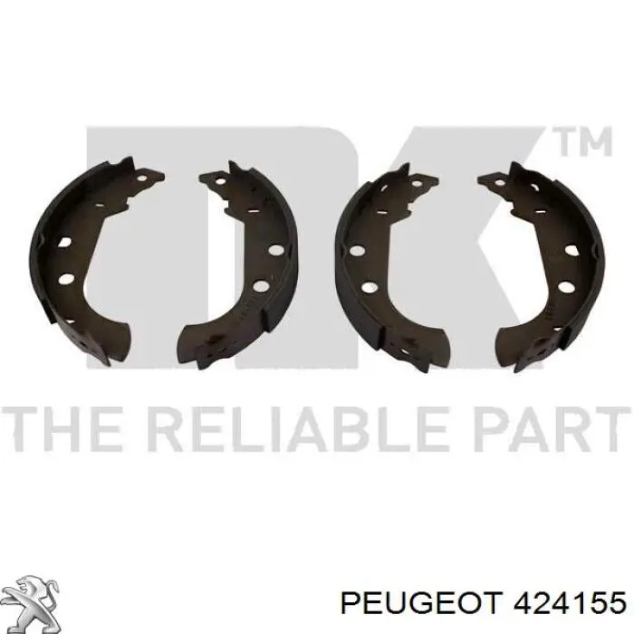 Zapatas de frenos de tambor traseras 424155 Peugeot/Citroen