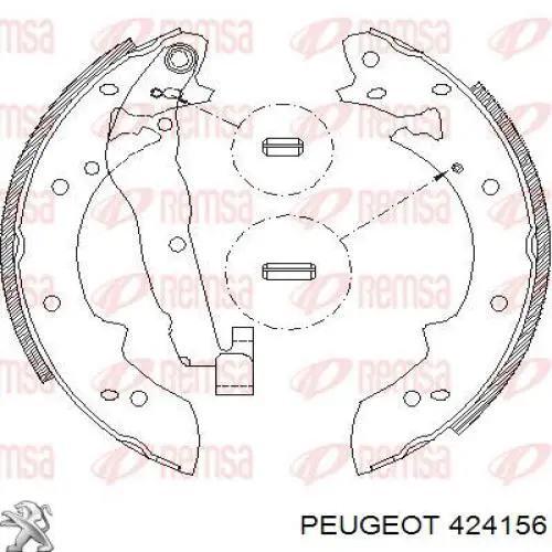 424156 Peugeot/Citroen колодки тормозные задние, барабанные