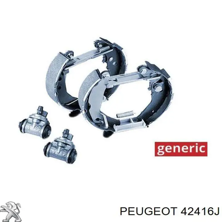 Купить 42416J Peugeot/Citroen Колодки тормозные задние барабанные, в сборе с цилиндрами, комплект