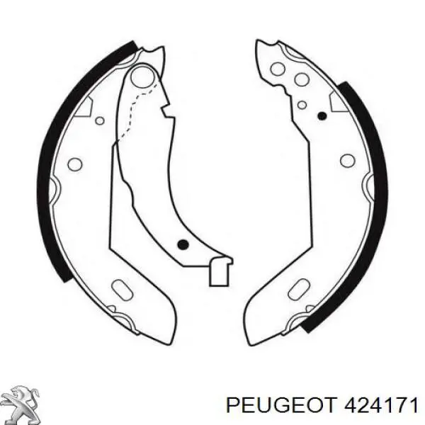 Задние барабанные колодки 424171 Peugeot/Citroen