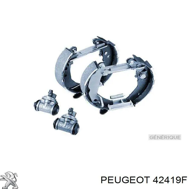 42419F Peugeot/Citroen колодки тормозные задние барабанные, в сборе с цилиндрами, комплект