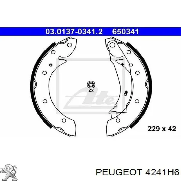 Задние барабанные колодки 4241H6 Peugeot/Citroen