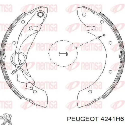 Zapatas de frenos de tambor traseras 4241H6 Peugeot/Citroen