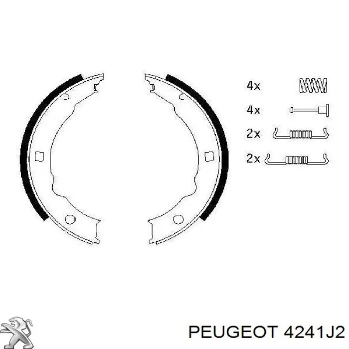 Колодки ручника (стояночного тормоза) Peugeot/Citroen 4241J2
