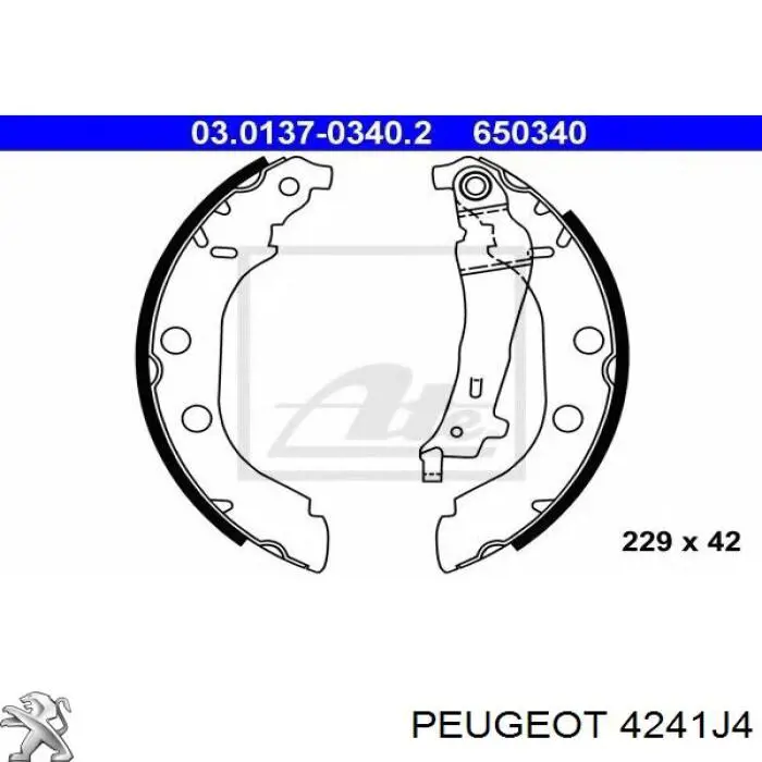 4241J4 Peugeot/Citroen колодки тормозные задние барабанные