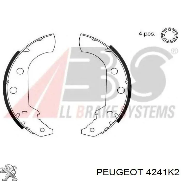 4241K2 Peugeot/Citroen колодки тормозные задние барабанные