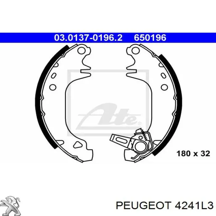 4241L3 Peugeot/Citroen колодки тормозные задние барабанные