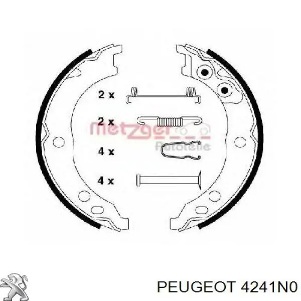 Колодки ручника 4241N0 Peugeot/Citroen