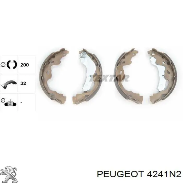 Zapatas de frenos de tambor traseras 4241N2 Peugeot/Citroen
