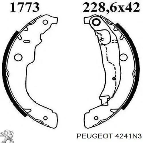 Задние барабанные колодки 4241N3 Peugeot/Citroen