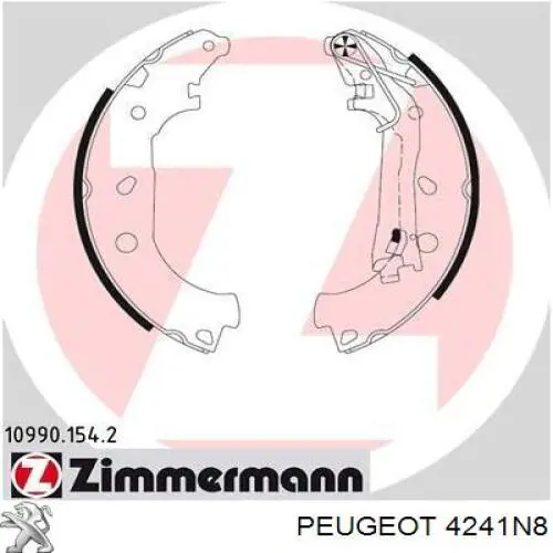 Zapatas de frenos de tambor traseras 4241N8 Peugeot/Citroen