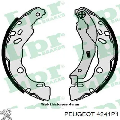 Zapatas de frenos de tambor traseras 4241P1 Peugeot/Citroen