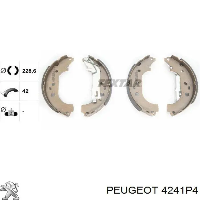 4241P4 Peugeot/Citroen колодки тормозные задние барабанные