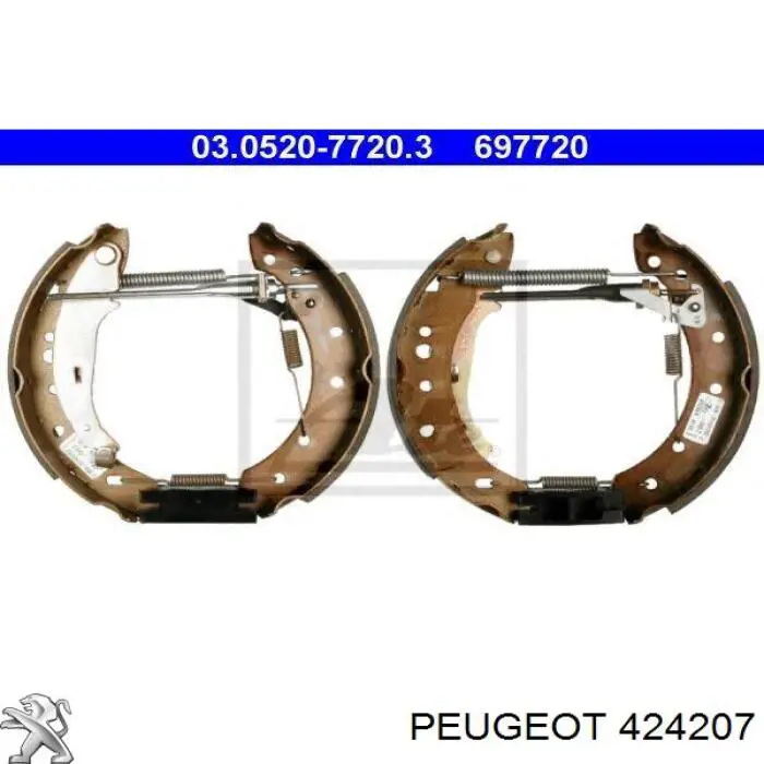 Zapatas de frenos de tambor traseras 424207 Peugeot/Citroen