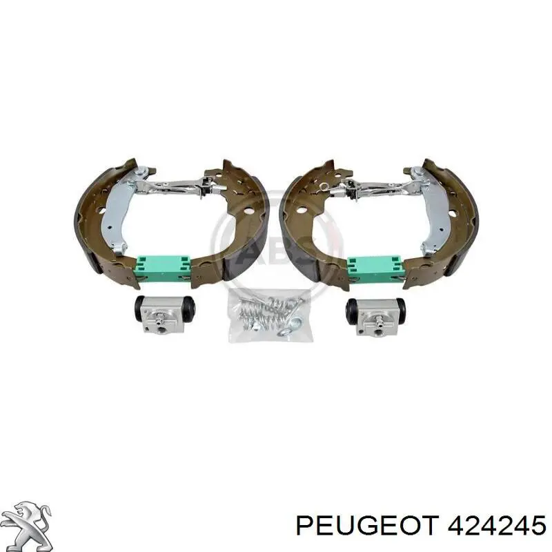 Колодки тормозные задние барабанные, в сборе с цилиндрами, комплект Peugeot/Citroen 424245