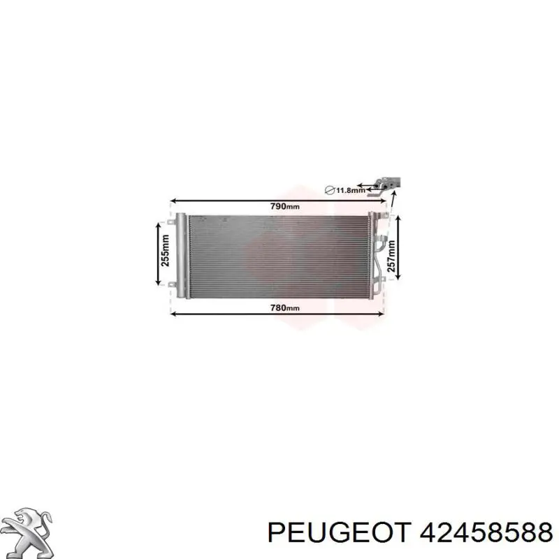 42458588 Peugeot/Citroen radiador de aparelho de ar condicionado