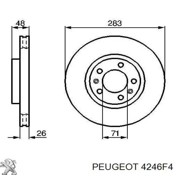 Тормоз дисковый передний Peugeot/Citroen 4246F4 цена, от 42.21 USD