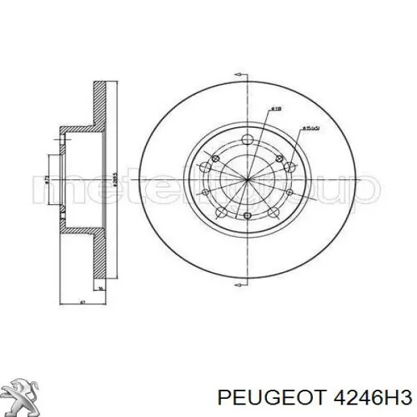 Freno de disco delantero 4246H3 Peugeot/Citroen