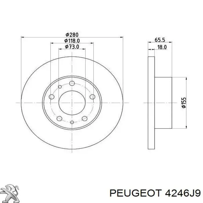 Купить 4246J9 Peugeot/Citroen Ротор тормозной