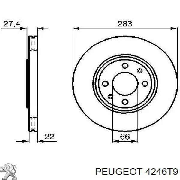 4246T9 Peugeot/Citroen диск тормозной передний