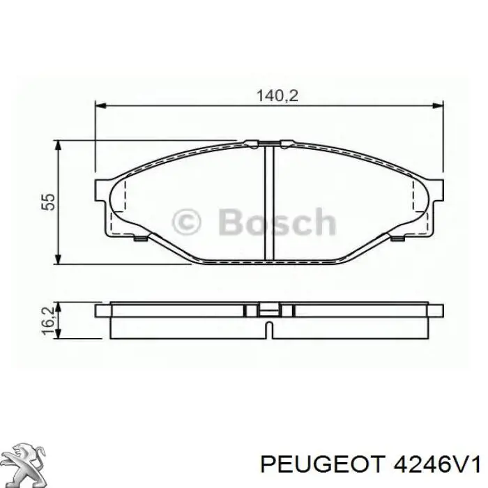 Тормоз дисковый передний Peugeot/Citroen 4246V1 цена, от 42.29 USD