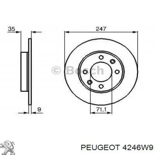Задний тормозной диск Peugeot/Citroen 4246W9 цена, от 19.86 USD