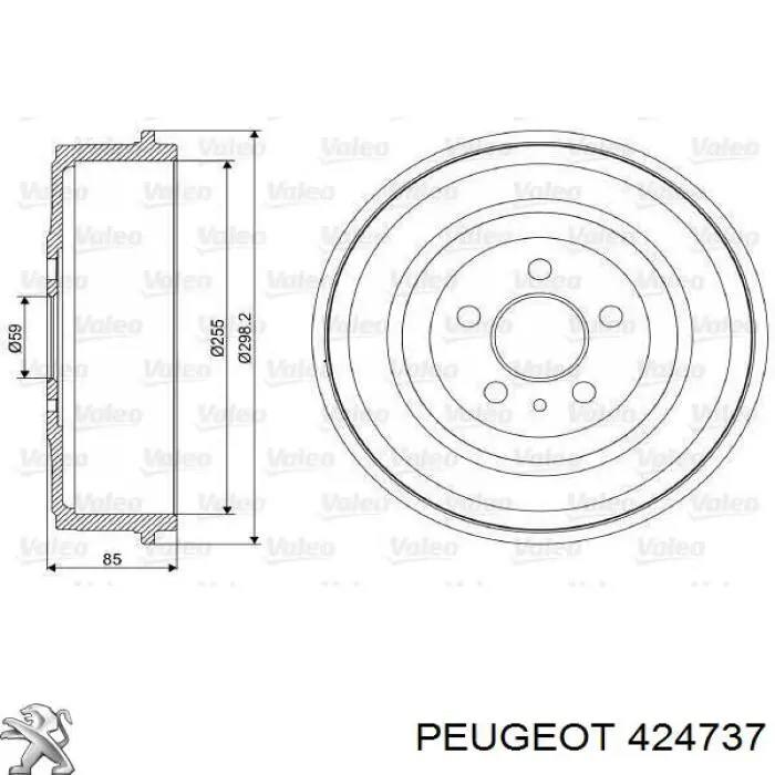 Купить 424737 Peugeot/Citroen Тормозной барабан
