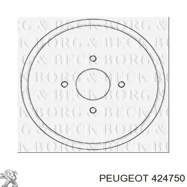 Тормозной барабан 424750 Peugeot/Citroen