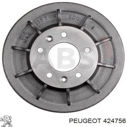 424756 Peugeot/Citroen барабан тормозной задний