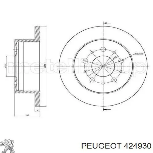 Задний тормозной диск Peugeot/Citroen 424930 цена, от 49.18 USD