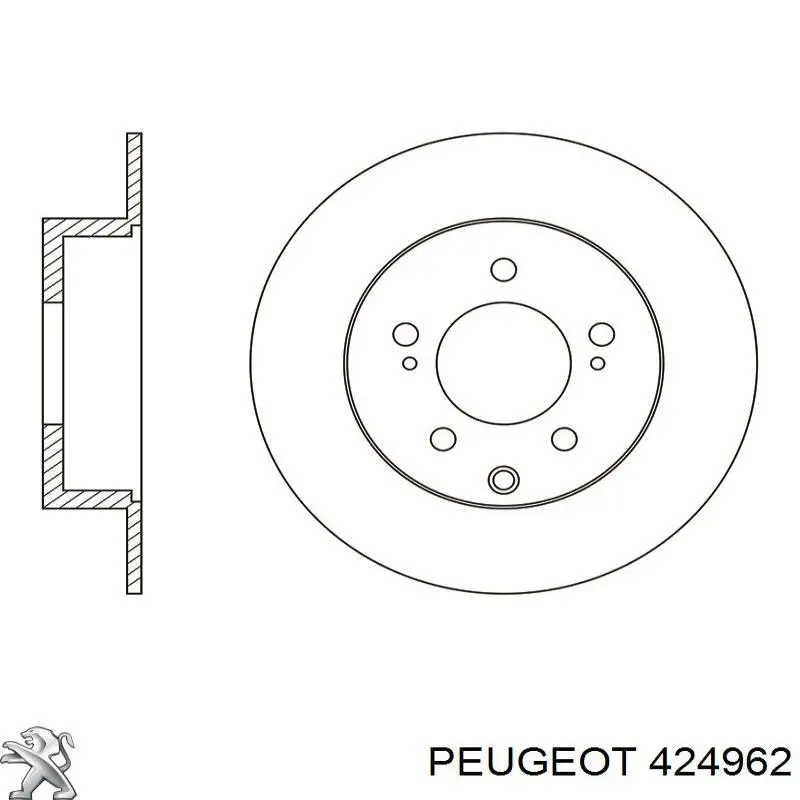 424962 Peugeot/Citroen диск тормозной задний