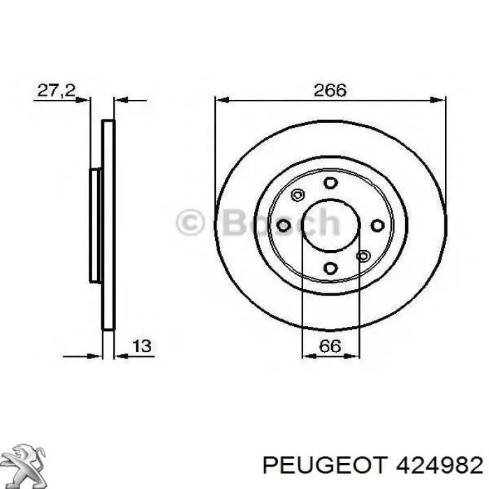 Передние тормозные диски 424982 Peugeot/Citroen