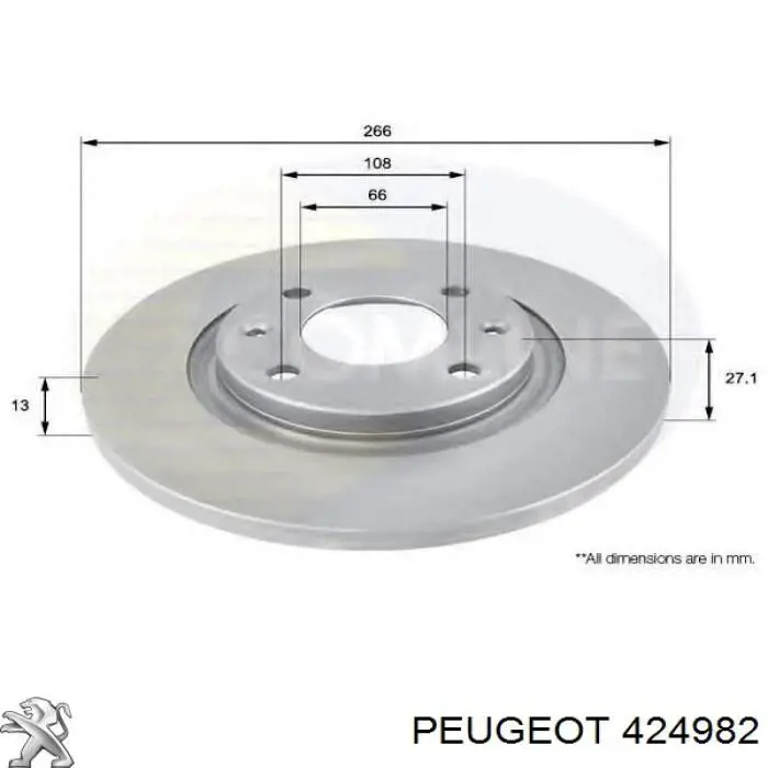 Купить 424982 Peugeot/Citroen Ротор тормозной