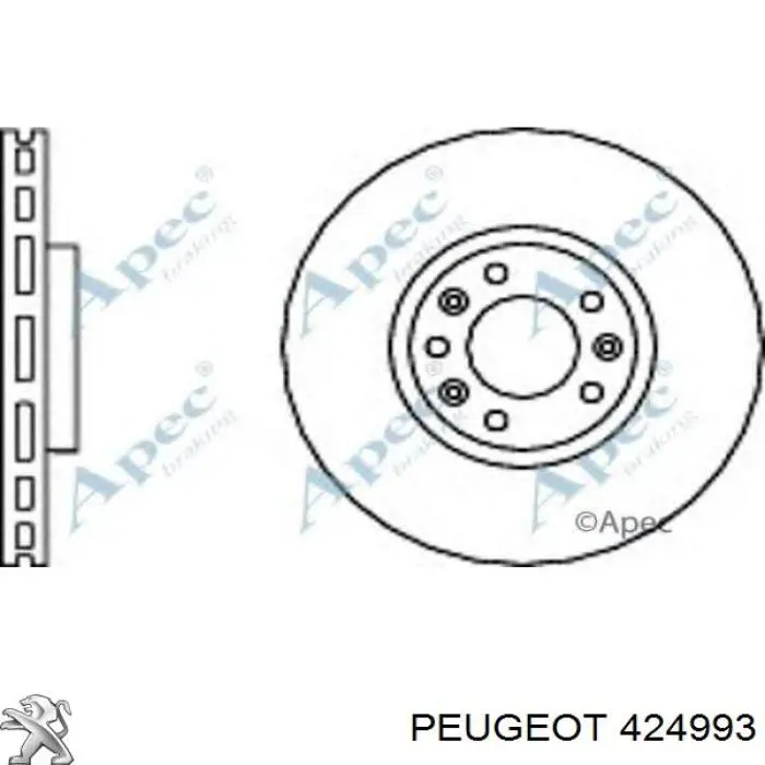 Freno de disco delantero 424993 Peugeot/Citroen
